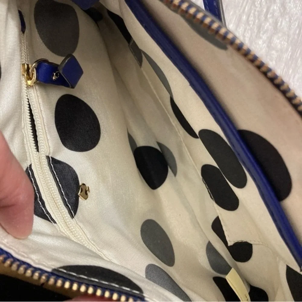 Kate spade blue and black patent leather crossbody bag janelle mount ivy new nwt